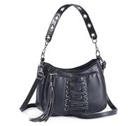 Banned Alternative Lacing Bag Donna Borsetta nero cotone, poliuretano