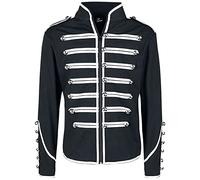 Banned Alternative Military Drummer Uomo Giacca in stile uniforme nero/argento XXL 100% cotone