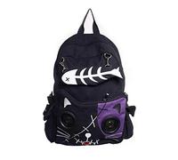Banned Apparel Kitty altoparlante zaino borsa a spina di pesce 3,5 mm AUX Viola Standard