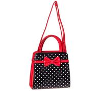 Banned Apparel vintage 50s ROCKABILLY CARLA pois borsa - Nero/Rosso, Misura unica