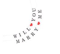 Banner a Bandierine Will You Marry Me in Carta per Proposta