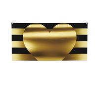 Banner a righe con cuore dorato stampa bandiera per interni ed esterni banner e cartelli personalizzati poster sfondo fotografico sfondo per affari laurea matrimonio evento decorazione piccolo