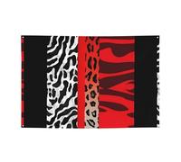 Banner animale leopardo rosso e zebra personalizzato grandi banner per feste all'aperto Lndoor con quattro fori rotondi in metallo banner segno per la decorazione di feste aziendali