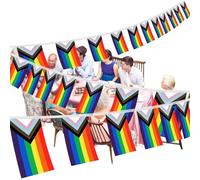 Banner Arcobaleno Orgoglio | Gagliardetto LGBT,Ghirlanda Arcobaleno per Decorazione Della Parete Festa Eventi LGBT Per Interni Esterni