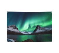 Banner Banner per interni ed esterni cartello personalizzato Aurora Borealis Banner per feste Segni riutilizzabili Cartello vuoto 300D Poliestere Decorazione Banner per la decorazione del partito