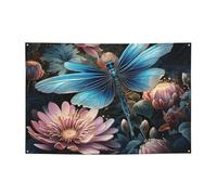 Banner Banner per interni ed esterni cartello personalizzato ninfea e libellula Banner per feste Segni per feste Segno vuoto Riutilizzabile Cartello in poliestere 300D Decorazione Banner per la