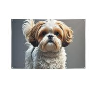 Banner Banner per interni ed esterni cartello personalizzato Shih Tzu Dog Banner per feste Segni per feste Cartello vuoto Riutilizzabile Banner decorativo in poliestere 300D per decorazione per feste