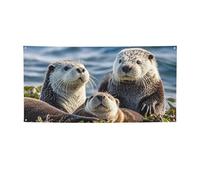 Banner Banner per interni ed esterni segno di lontre marine personalizzate Banner per feste Segni riutilizzabili Cartello vuoto 300D Poliestere Decorazione Banner per la decorazione del partito