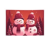 Banner Banner per interni ed esterni segno personalizzato due pupazzi di neve insieme Banner per feste Segni per feste Riutilizzabile Cartello vuoto 300D Poliestere Decorazione Banner per la
