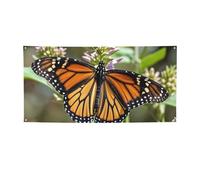 Banner Banner per interni ed esterni segno personalizzato Monarca Farfalla Banner Segnali per feste Riutilizzabile Cartello vuoto 300D Poliestere Decorazione Banner per la decorazione del partito