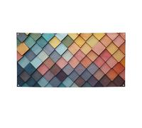 Banner Banner per interni ed esterni segno personalizzato piastrelle colorate texture pattern banner segni per feste cartello riutilizzabile cartello vuoto 300D poliestere decorazione banner per la