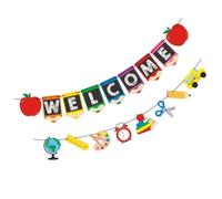 Banner Benvenuto Scuola 2 Pezzi Carta, Lettere Stampate per Aule | Decorazioni Classe Primaria, Striscione Benvenuti Scuola, Festa Scuola Decor, Decorazioni Back To School