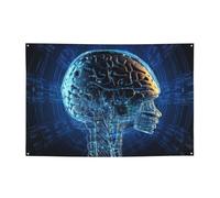 Banner cerebrale di intelligenza artificiale personalizzato grandi banner per feste all'aperto Lndoor con quattro fori rotondi in metallo banner segno per la decorazione di feste aziendali
