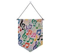 Banner colorato con simboli musicali dei cartoni animati da appendere con banner telescopici per stanza banner per feste e decorazioni per ufficio, scuola, aula, dormitorio, casa