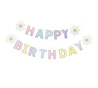 Banner colorato glitterato di buon compleanno margherita fiore banner di buon compleanno colorato glitter decorazioni per feste adatte per feste di compleanno in giardino o a casa