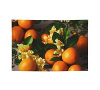 Banner con fiori gialli e frutti arancioni decorazione per feste sfondo bandiera festa di compleanno fotografia sfondo decorazione striscioni e segni decorazione da parete bandiere forniture per feste