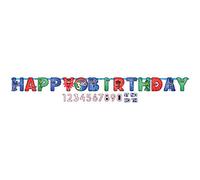 Banner con lettere "PJ Masks" Jumbo Add-An-Age "Happy Birthday", 6 ct
