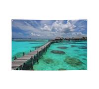 Banner con paesaggio delle Maldive banner grandi personalizzati per cartelli per feste all'aperto Lndoor con quattro fori rotondi in metallo banner segno per la decorazione di feste aziendali