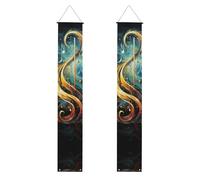 Banner con stampa di simboli musicali, decorazione di atmosfera festiva per ogni occasione, interno ed esterno, porta anteriore, veranda più
