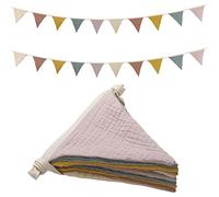 Banner da appendere a forma di bandiera, 2 bandierine triangolari, multicolore per bambini, per matrimoni, compleanni, feste di baby shower, eventi, decorazioni per la scuola materna, ogni 2,6 m di lunghezza (colore arcobaleno)