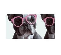 Banner da appendere alla parete, 110 x 60 cm, motivo: bulldog francese, occhiali, sfondi per feste, poster per Capodanno, laurea, matrimonio, compleanno, decorazione per feste
