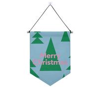 Banner da appendere alla parete con albero verde di Natale con asta telescopica gagliardetti bandiere da appendere decorazioni per ufficio, scuola, aula, dormitorio, casa