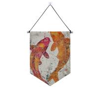 Banner da appendere alla parete con pesce rosso asiatico fine con asta telescopica banner per porte decorazioni per feste all'aperto per porte, pareti, finestre, giardini, cortile