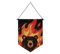 Banner da appendere alla parete rosso nero fumetto birra fuoco con asta telescopica bandiera banner festa banner e decorazioni per interni, feste all'aperto