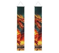 Banner da appendere alla porta con scritta "Re Drago nel Fuoco", striscioni da appendere alla porta, cartello da appendere alla porta con scritta "Buon compleanno", striscione da appendere alla port