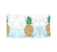 Banner decorativo con stampa geometrica a forma di ananas, per feste e feste, con metallo, per interni ed esterni, con occhielli, 1 confezione
