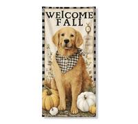 Banner decorativo per cani con scritta "Welcome Fall Dog", decorazione rustica per porta d'ingresso, decorazione per interni ed esterni, per festival autunnali, 91 x 182 cm