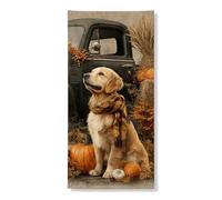 Banner decorativo per cani con zucca autunnale, decorazione rustica per l'autunno, per interni ed esterni, forniture per le vacanze del Ringraziamento, 91 x 182 cm