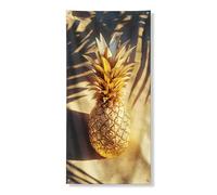 Banner decorativo per porta con ananas dorato, stile isola tropicale, decorazione per la casa, sfondo estivo da appendere all'aperto, forniture per festival, 91 x 182 cm