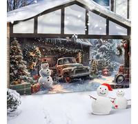 Banner decorativo per porta di Natale, rosso con il nostro enorme striscione di Natale da 188,97 x 82,67 pollici, porta un'atmosfera festosa nel tuo garage! (A,A)