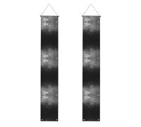 Banner decorativo per portico decorativo con glitter argento lucido (verticale) adatto per appendere all'aperto 11,8 × 70,9 cm