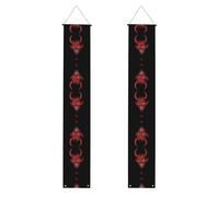 Banner decorativo per portico HJFCZH Il corno del diavolo Stampe decorazione natalizia pieghevole per feste riunioni lauree