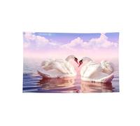 Banner decorato con cuori di cigno 2 × 3ft/3 × 5ft/4 × 1,8 m quattro fori decorativo, bandiere divertenti per interni ed esterni, regalo decorativo
