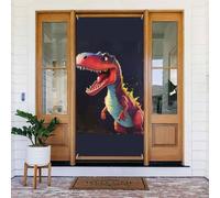 Banner decorato con dinosauro dalla bocca grande. Banner stampato per porta, da appendere alla parete per feste