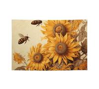 Banner Decorazione per feste di buon compleanno Banner personalizzato con occhielli in ottone Api e girasoli su vecchia carta Banner Sfondo per feste Yard Banner Sfondo per decorazioni interne ed