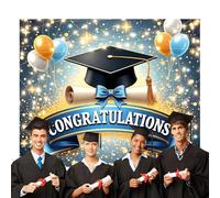 Banner del partito di laurea - Congratulazioni Decorazione per lo sfondo fotografico | Grande collegio per la celebrazione dei poster di laurea, pop di fotografia festiva per la festa del feste di cer