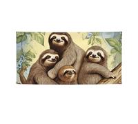 Banner della famiglia di bradipo stampa bandiera per interni ed esterni banner e cartelli personalizzati poster sfondo fotografico sfondo per affari, laurea, matrimonio, eventi, decorazione, medio