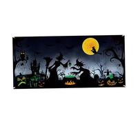 Banner della porta del garage di Halloween 13x6ft Coperchio porta da garage a tema strega con gomlegolette vibranti vibranti spaventosi decorazioni per porte da garage di Halloween, stile 2 ...