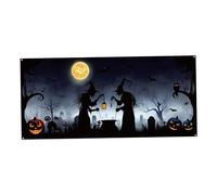 Banner della porta del garage di Halloween 13x6ft Coperchio porta da garage a tema strega con gomlegrome vibranti vibranti spaventosi decorazioni per porte del garage di Halloween, stile1 ...