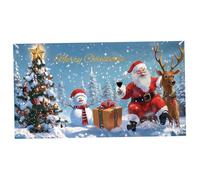 Banner della porta del garage di Natale 7x16 Ft Merry Christmas Garage Door With Gremet per decorazioni per feste di Natale per decorazioni per feste di bianco