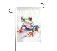 Banner Di Benvenuto 30X45Cm Cute Red-Eyed Tree Frog Bandiere Da Giardino Resistente Bandiera Del Giardino Per Vacanza, Cortile, Decorazione
