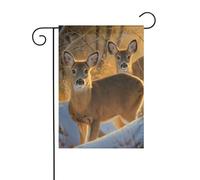 Banner Di Benvenuto 30X45Cm Deer Standing In The Snow Bandiera Di Natale Resistente Bandiere Da Giardino Per Cortile, Fattoria All'Aperto, All'Aperto