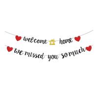 Banner di benvenuto a casa, cartello con scritta "Welcome Back Home Yard Sign Family Party Supplies We Missed You", decorazione per feste in famiglia, ufficio, esercito militare, ritorno a casa, feste
