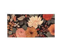 Banner di benvenuto Bandiera per feste Fotografia Sfondo Banner Autunno Bellissimo segno floreale Puntelli per foto Banner per recinzione Compleanno Giardino Forniture per feste Bomboniere Decorazione