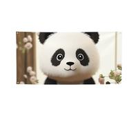 Banner di benvenuto Bandiera per feste Sfondo Fotografia Sfondo Banner Carino Bianco Panda Cartello Puntelli per Foto Banner per Recinzione Compleanno Giardino Forniture per Feste Bomboniere