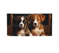 Banner di benvenuto Bandiera per feste Sfondo Fotografia Sfondo Banner Cuccioli Cani Animali Animali Segno Foto Puntelli Banner per Recinzione Compleanno Giardino Forniture per Feste Bomboniere